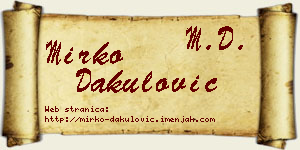 Mirko Dakulović vizit kartica